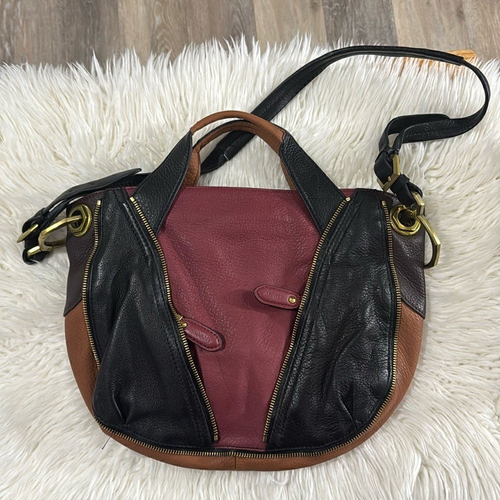 OR YANY LEATHER SATCHELS BAG MULTICOLOR